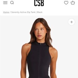 Serenity Black Zip-Front Active Tank